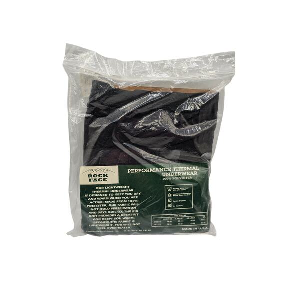 Vintage 1990s Rock Face Mens Sz XXL Performance Thermal Underwear Pants Black - Picture 4 of 5